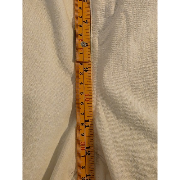 Loft Outlet Women's Size‎ 12 White Cotton Stretch Denim High-Rise Wide-Leg Jeans - Picture 7 of 8